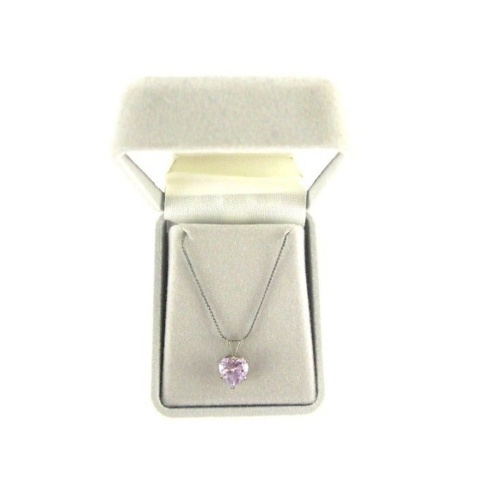Sterling Silver Chain necklace with a lovely Purple Amethyst Heart Stone Pendant